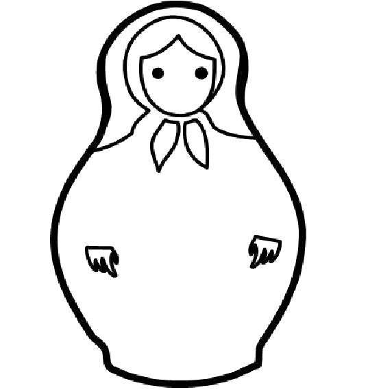 Русская Матрешка. Раскраска
