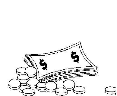 Пачка денег раскраска