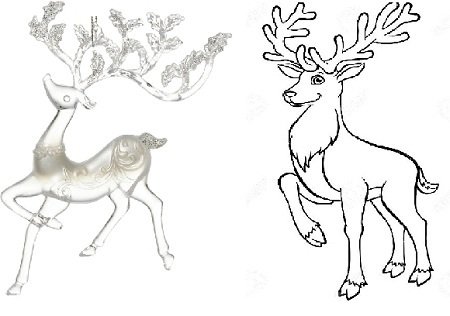 Олень раскраска
