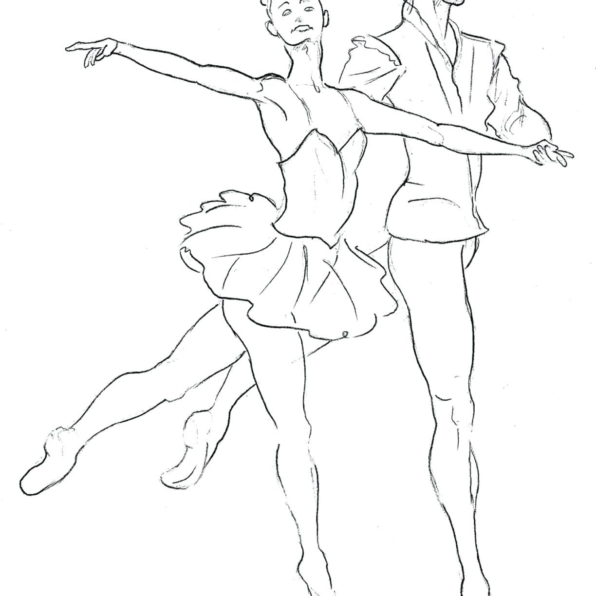 Танец рисунок карандашом