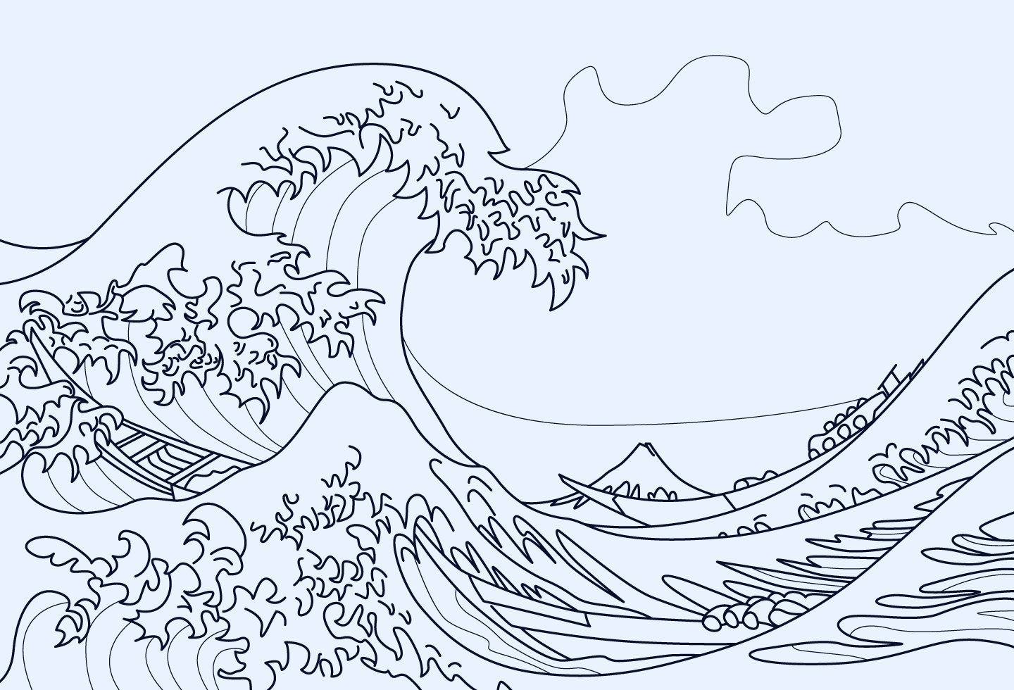 Морские волны раскраска