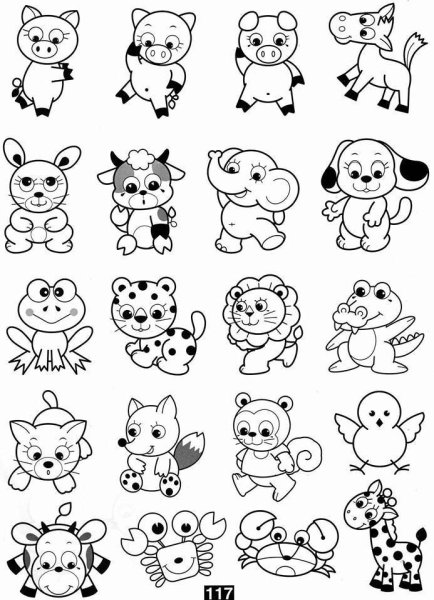 Зверюшки раскраски для детей