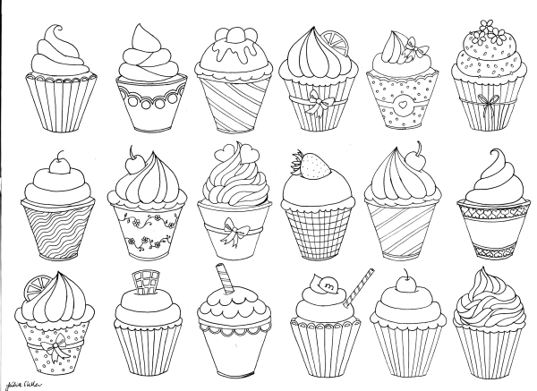 Раскраски пирожные