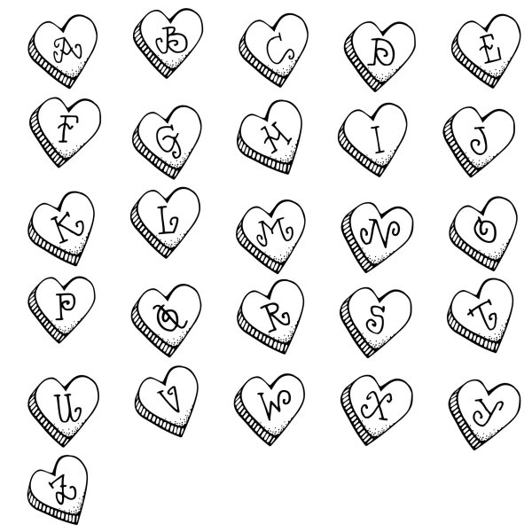 Сердечки черно белые маленькие