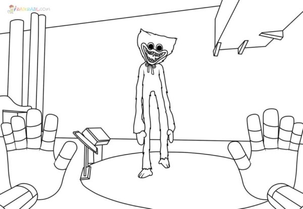 Раскраска киси МИСИ монстр