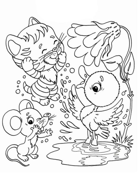 Чуковский Муха Цокотуха раскраска