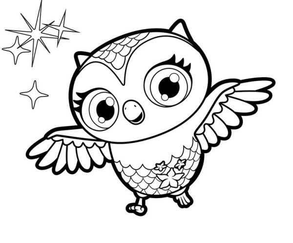 Сова раскраска