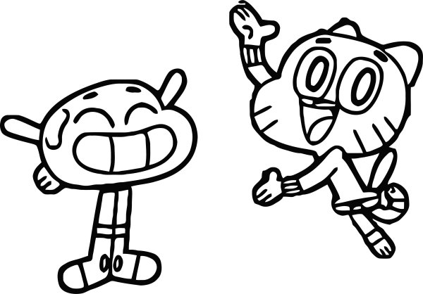 Разукрашка удивительный мир Гамбола