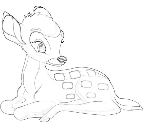 Рисунки для срисовки Бэмби