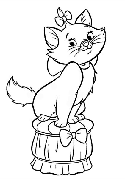 Котенок для раскрашивания