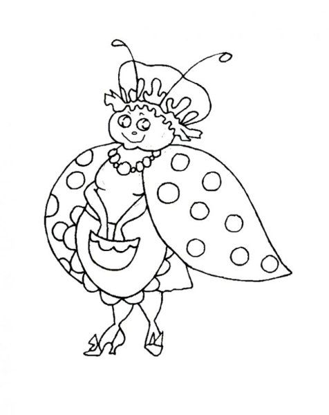 Раскраска из сказки Муха Цокотуха