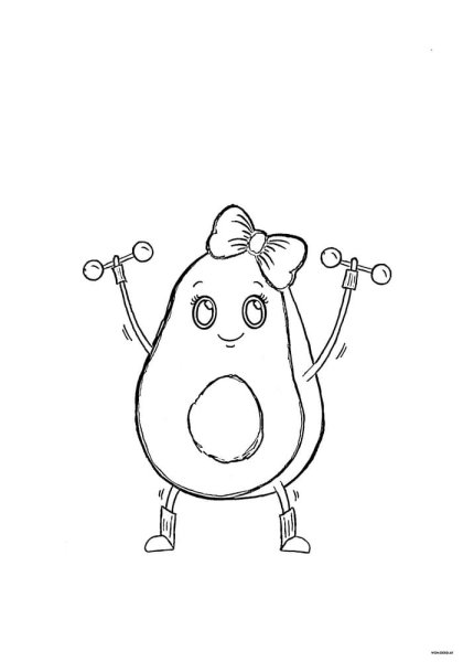 Картинки авокадо раскраска