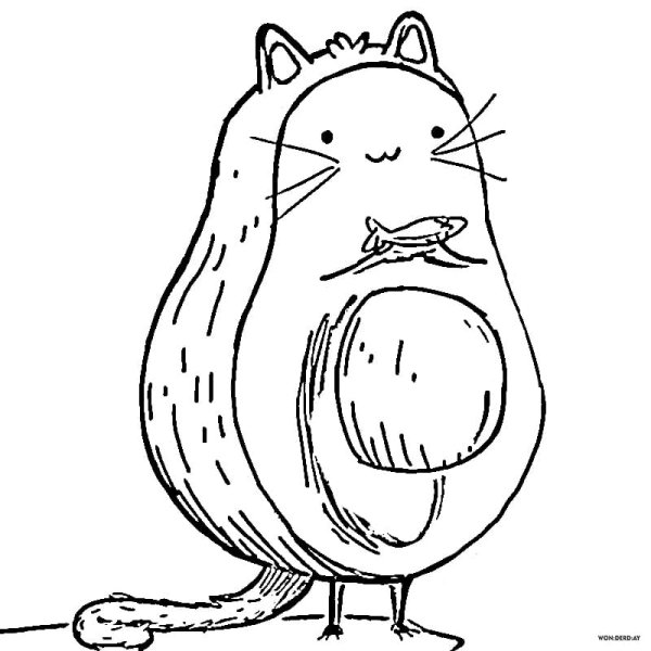 Раскраски милые авокадо