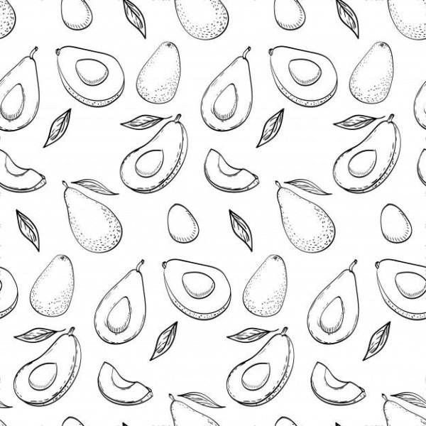 Авокадо раскраска для детей