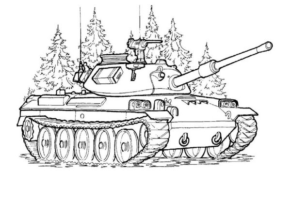 Раскраска танка т-34 для детей