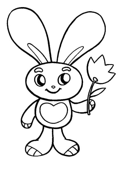 Зайчик рисунок раскраска