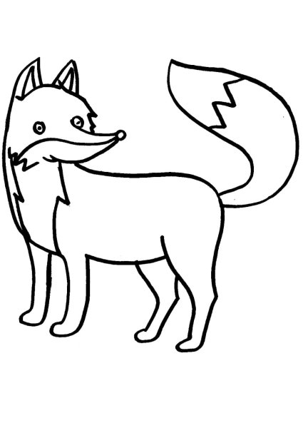 Лиса раскраска для детей