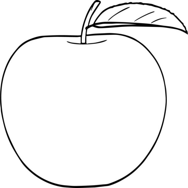 Яблоко раскраска для детей
