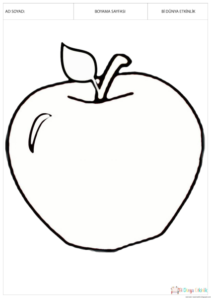 Раскраска яблоко для детей 2-3 лет