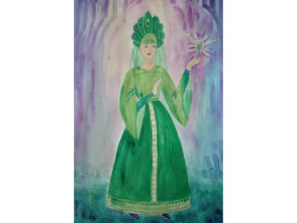 Иллюстрация раскраска к сказке Бажова хозяйка медной горы