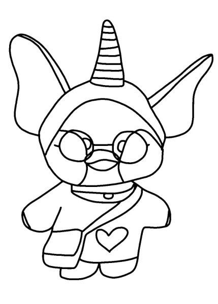 Уточка лалафанфан раскраска