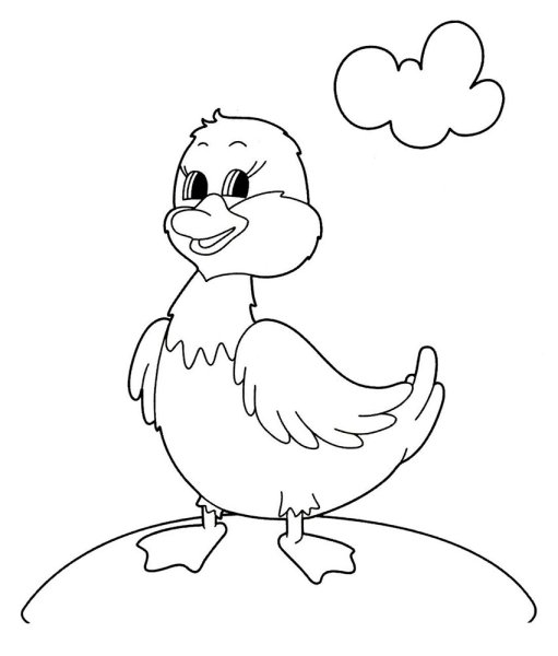 Трафарет уточки для раскрашивания