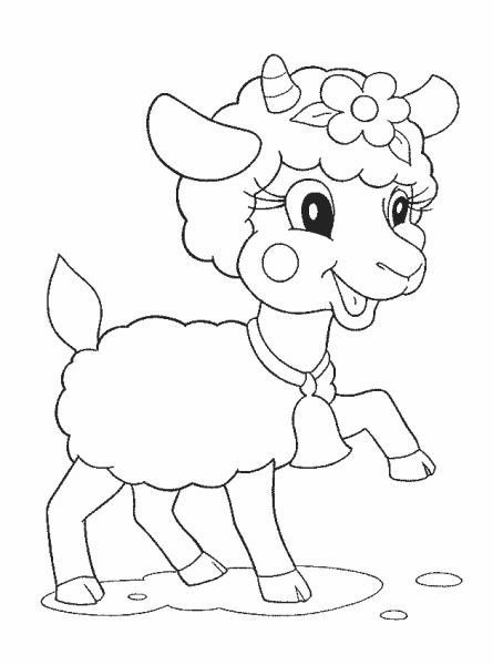Козленок раскраска для малышей