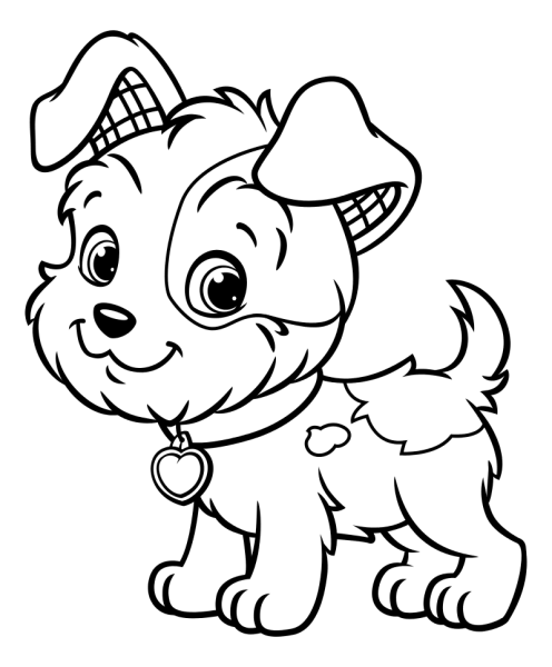 Собачка раскраска для детей