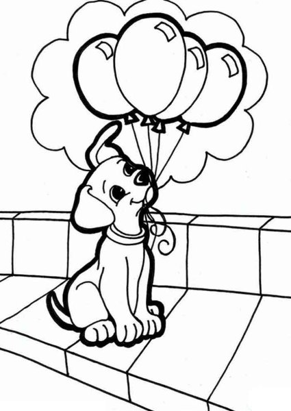 Собачка раскраска для детей