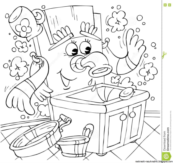 Корней Чуковский Мойдодыр раскраска