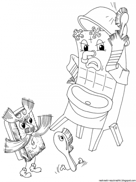 Корней Чуковский Мойдодыр раскраска