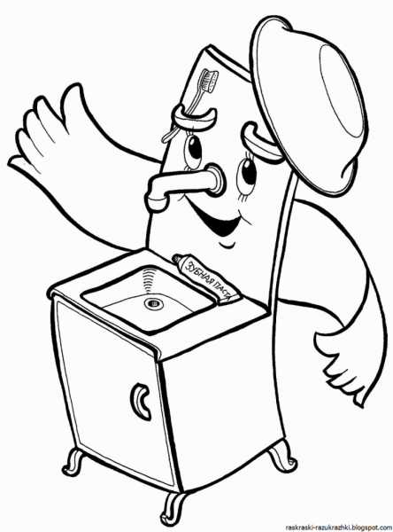 Расскраски ОП сказка Чуковского Мойдодыр