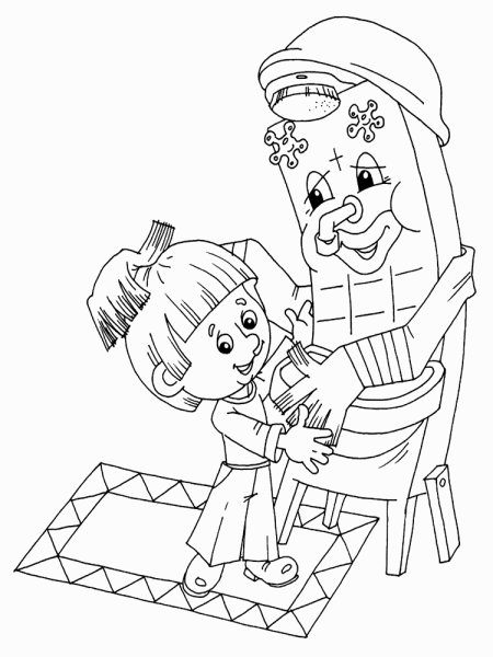 Мойдодыр сердитый раскраска