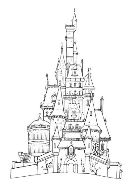 Замок раскраска для детей