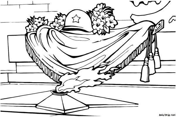 Вечный огонь раскраска для детей