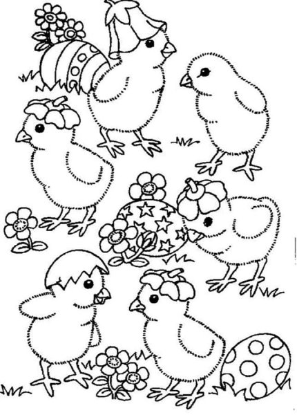 Цыпленок. Раскраски