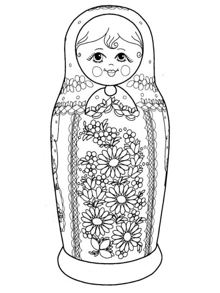 Матрешки для раскрашивания детям