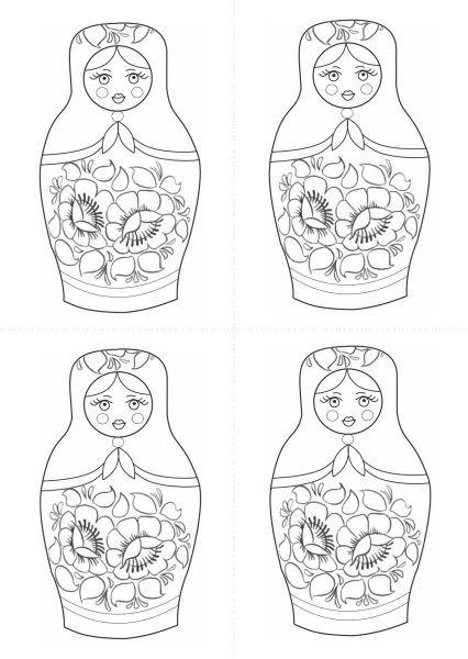 Раскраска Матрешка