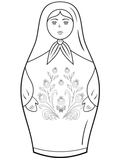 Загорская Сергиево-Посадская матрёшка раскраска