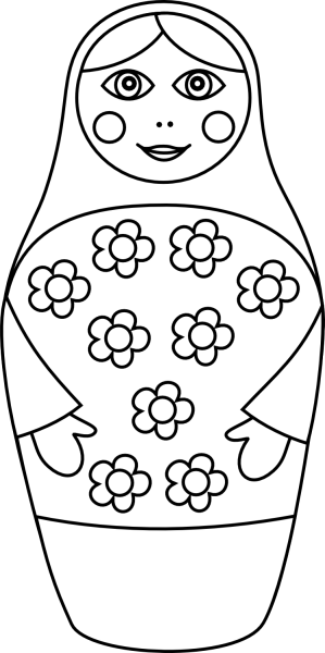 Семёновская матрёшка раскраска