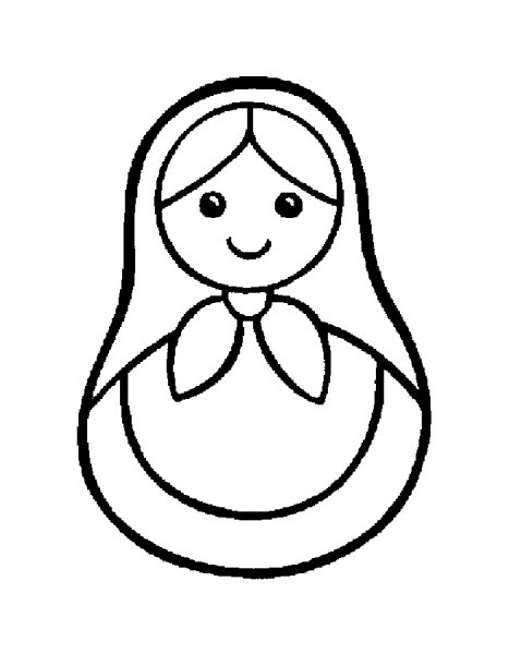 Семеновская Матрешка раскраска