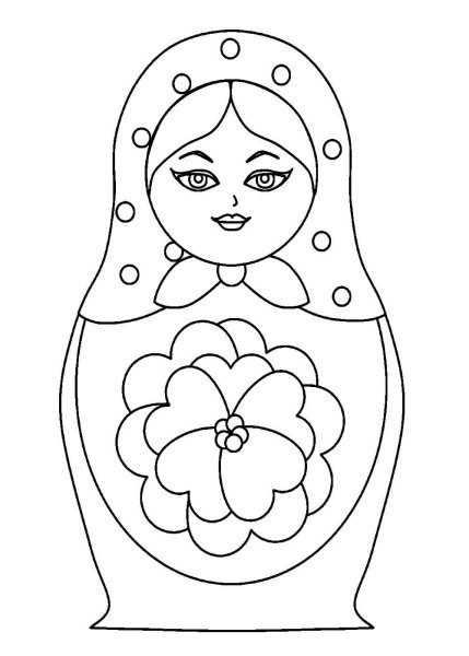 Семёновская матрёшка раскраска