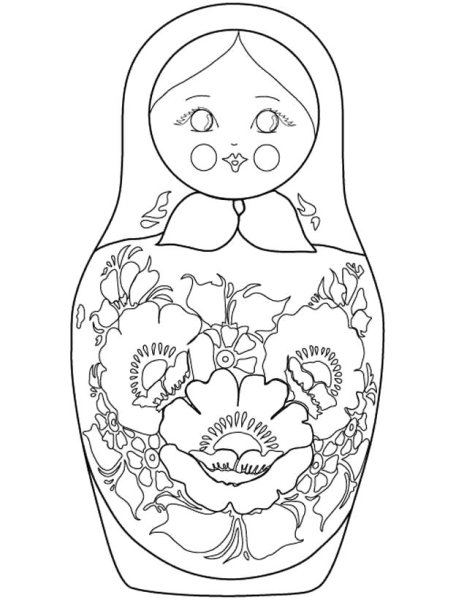 Раскраска Матрешка