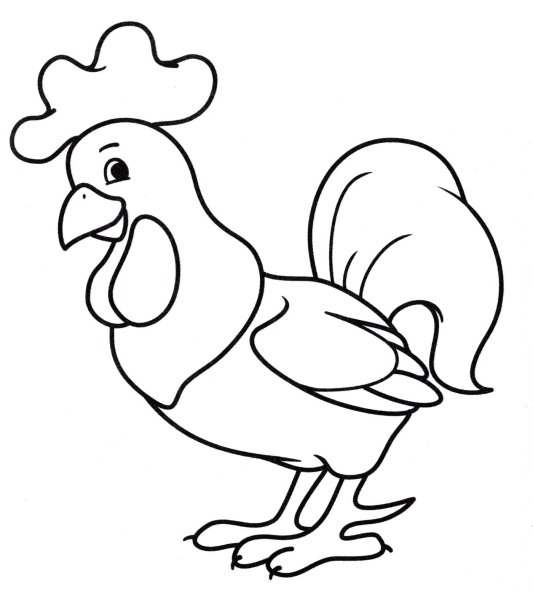 Петушок. Раскраска