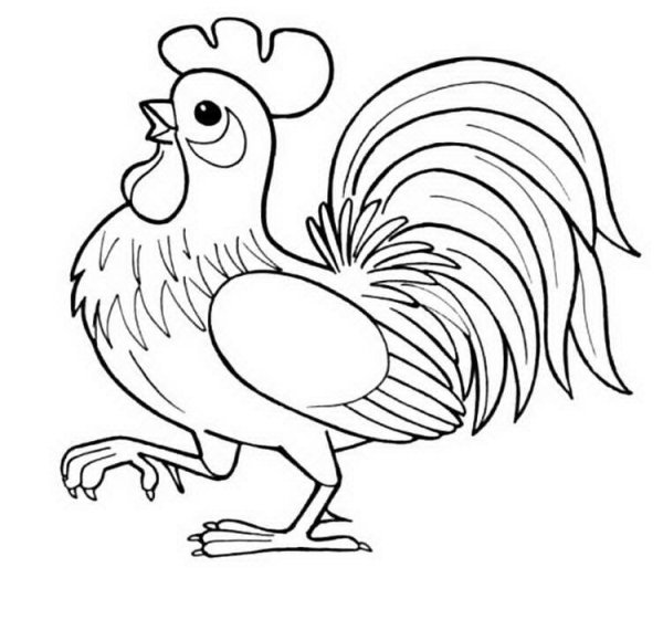 Петушок. Раскраска