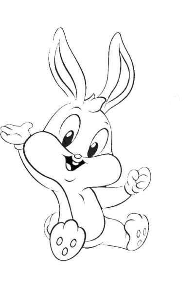 Зайчик раскраска для детей