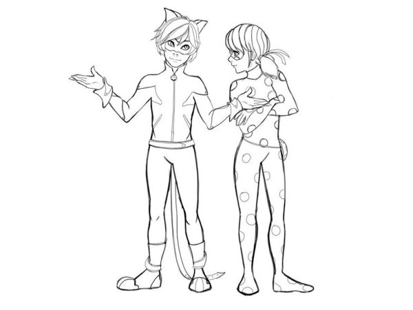 Разукрашка леди баг и СУПЕРКОТ