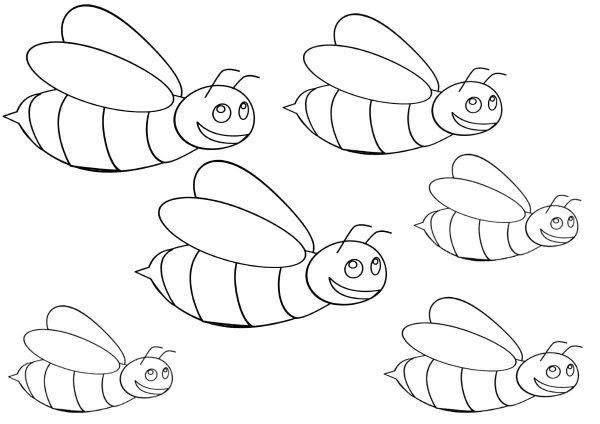Пчела раскраска