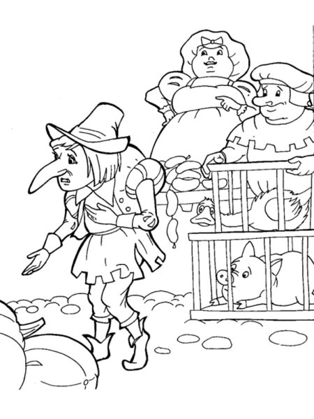 Гауф карлик нос раскраски