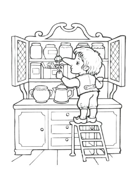 Раскраска к сказке карлик нос в Гауф